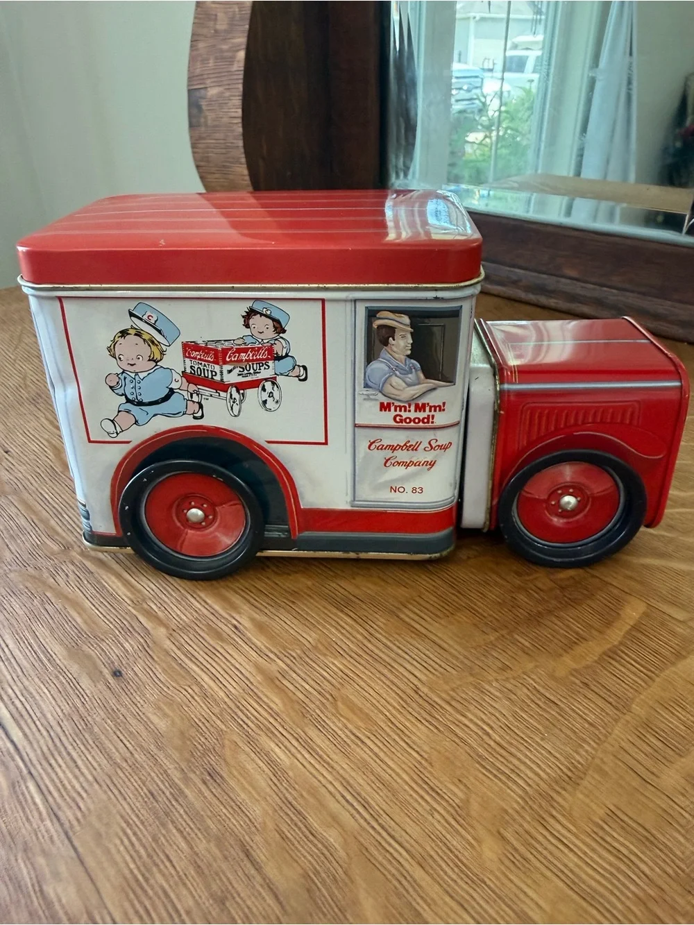 VTG Campbell’s Soup Company Delivery Truck Storage Tin w/ Two Compartments